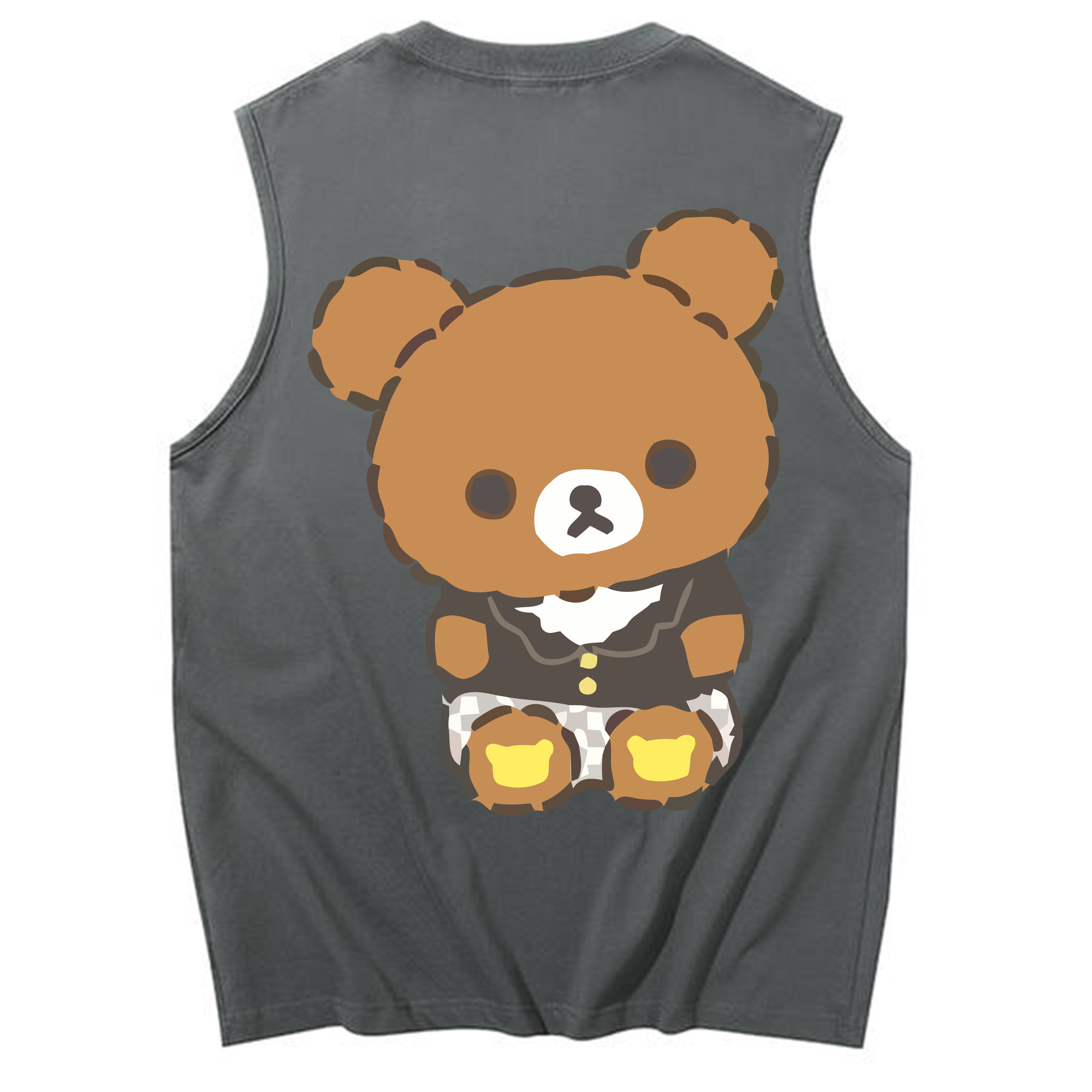 （画像用） リラックマ リラックマ キイロイトリ Rilakkuma Korilakkuma Kiiroitori コットン100％タンクトップ（背面プリント）